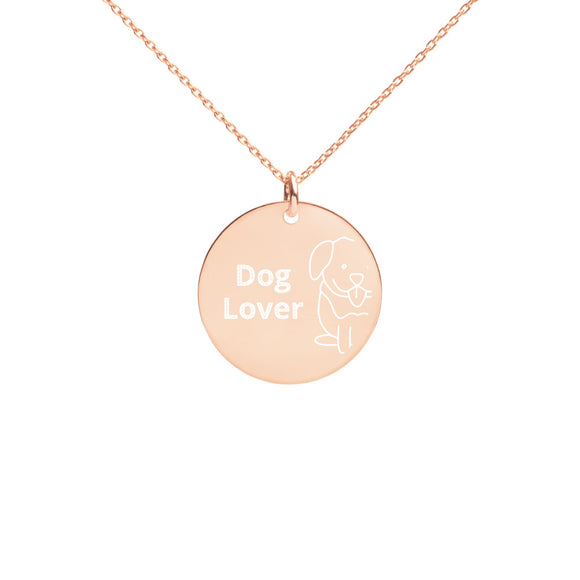 Engraved Rose Gold Necklace - Dog Lover