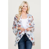 Colorful Butterfly Print on White Lightweight Scarf Wrap