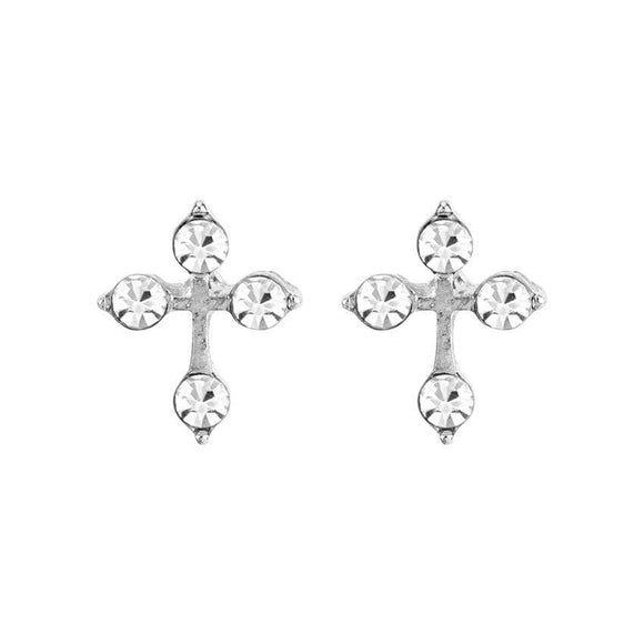 Silver Cross of Light Earrings