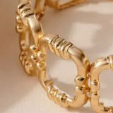 Square Link Bracelet Worn Gold