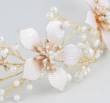 Large Mauve Pink Flower Copper Vine Headband Prom Bridal Costumes Fairy Festivals
