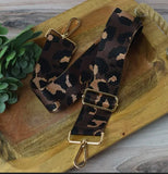 Mocha Brown Black Leopard Adjustable Crossbody Bag Purse Strap