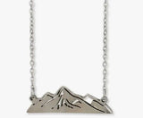 Mountain Peaks Cutout Silver Tone Necklace