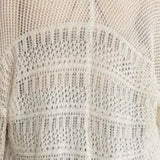Ivory Cream Knit Netted Cardigan Wrap