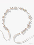 Crystal Opal Leaf Headpiece Boho Headband for Prom Bridal Costumes Fairy Festivals