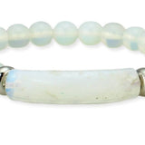 White Opalite Bar Stone Beaded Bracelet