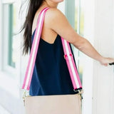 Hot Pink Stripe Crossbody Bag Purse Strap