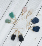 Cobalt Blue Raw Cut Stone Dangle Earrings