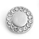 Round Silver Stud with Crystal Stones Earrings