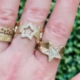 Pavé Celestial Star Ring Worn Gold Size 8