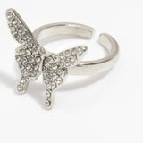 Crystal Butterfly Ring - Silver