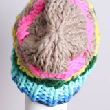 Oversized Chunky Yarn Rainbow Beanie