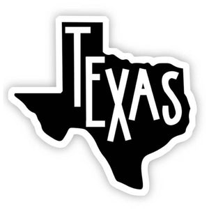 Texas Black Vinyl Sticker