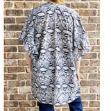 Black & White Python Ruffled Sleeve Kimono