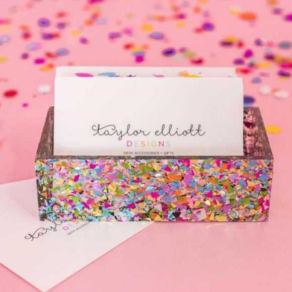 Glitter Confetti Acrylic Business Card Holder