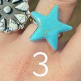Large Turquoise Star Sterling Ring