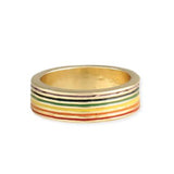 Enamel Rainbow Stripe Band Ring