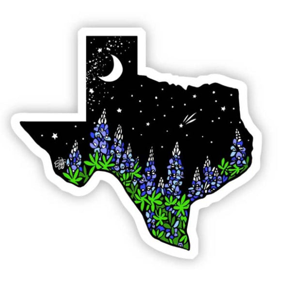 Texas Bluebonnet Night Stickerr