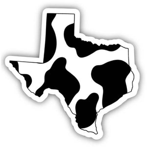 Texas State Cow Print Vinyl Sticker