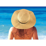 Brown Cream Stripe Foldable Packable Travel Sun Hat