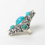 Turquoise Encrusted Finger Cuff