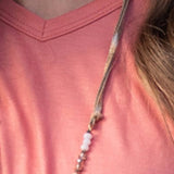 Crystal Tassel Necklace, Rose Gold