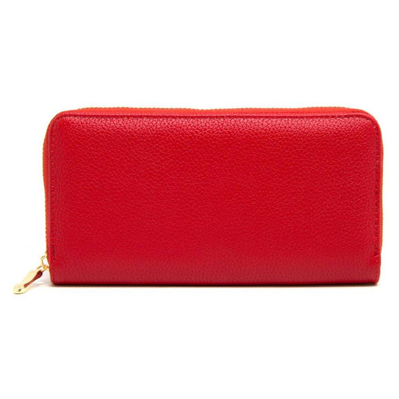 Cherry Red Zip Around Wallet