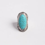 Oval Turquoise Stone Filigree Ring