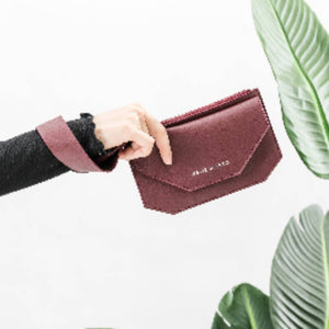 Burgundy Convertible wristlet/crossbody purse