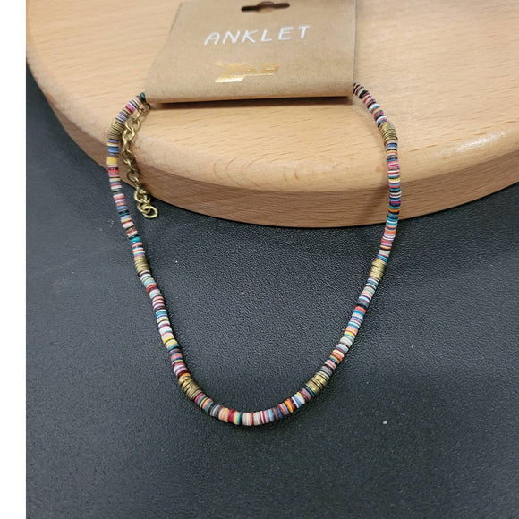 Multi Colored Disc Heshi Bead Anklet