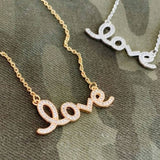 Dainty Gold CZ Love Necklace