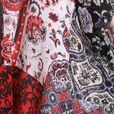 Red & Black Floral Patchwork Kimono