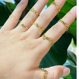 Cancer Zodiac Scripted Stacking Layering Ring