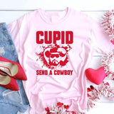 Cupid Send a Cowboy Pink & Red Graphic Tee