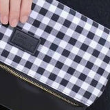 Black White Buffalo Check Foldover Clutch