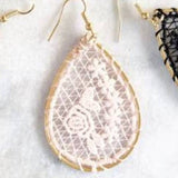 Pink Lace Teardrop Earrings