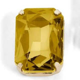 Rectangle Jewel Stud - Golden Yellow