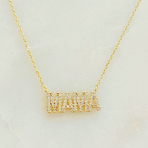 Shiny Crystal Mama Necklace