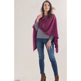 Fig Lightweight Soft Knit Ponchos Shawl Wrap Scarf - Wear Multiple Ways