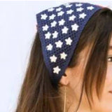 Americana Patriotic Flag USA Crochet Bandana Hair Accessory