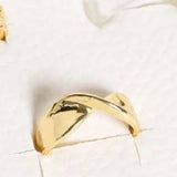 Set of 4 Gold and Acrylic Rings Size 7