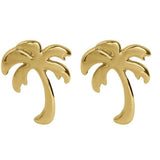 Palm Tree Stud Earrings - Gold