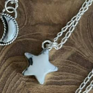 Sterling White Howlite Star Necklacef