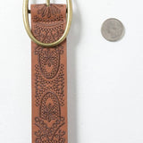 Camel Stitched Belt with Oval Buckle