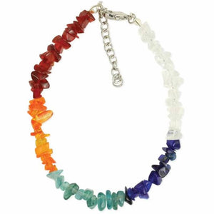 Barefoot Balance Rainbow Glass Chip Anklet