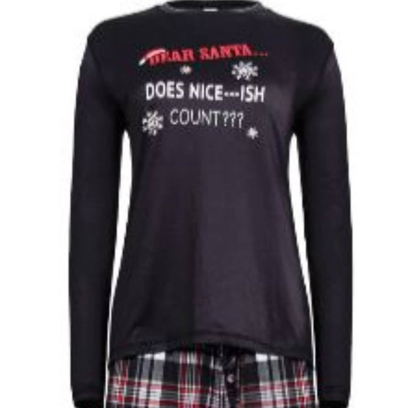 Does Nice...ish Count? Plaid Pajama Set - M