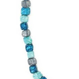 Tidal Waves Marbled Blue Bead Anklet