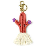 Orange Macrame Cactus Keyring Keychain Purse Bag Charm