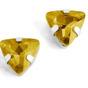 Triangle Jewel Stud - Golden Yellow