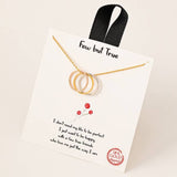 Tri-Colored Ring Charm Necklace
